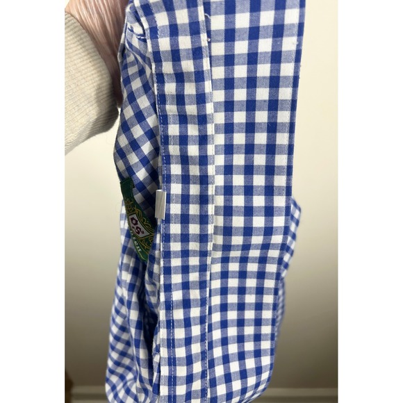 OS Trachten Mens Blue Gingham Button Down Shirt Long Sleeve Size M LOGO Pocket - Picture 14 of 14